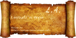 Lestyán Anna névjegykártya