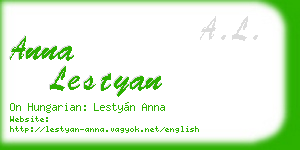 anna lestyan business card